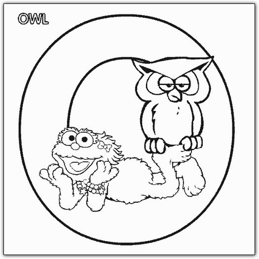 coloriage 1 rue sesame alphabet o